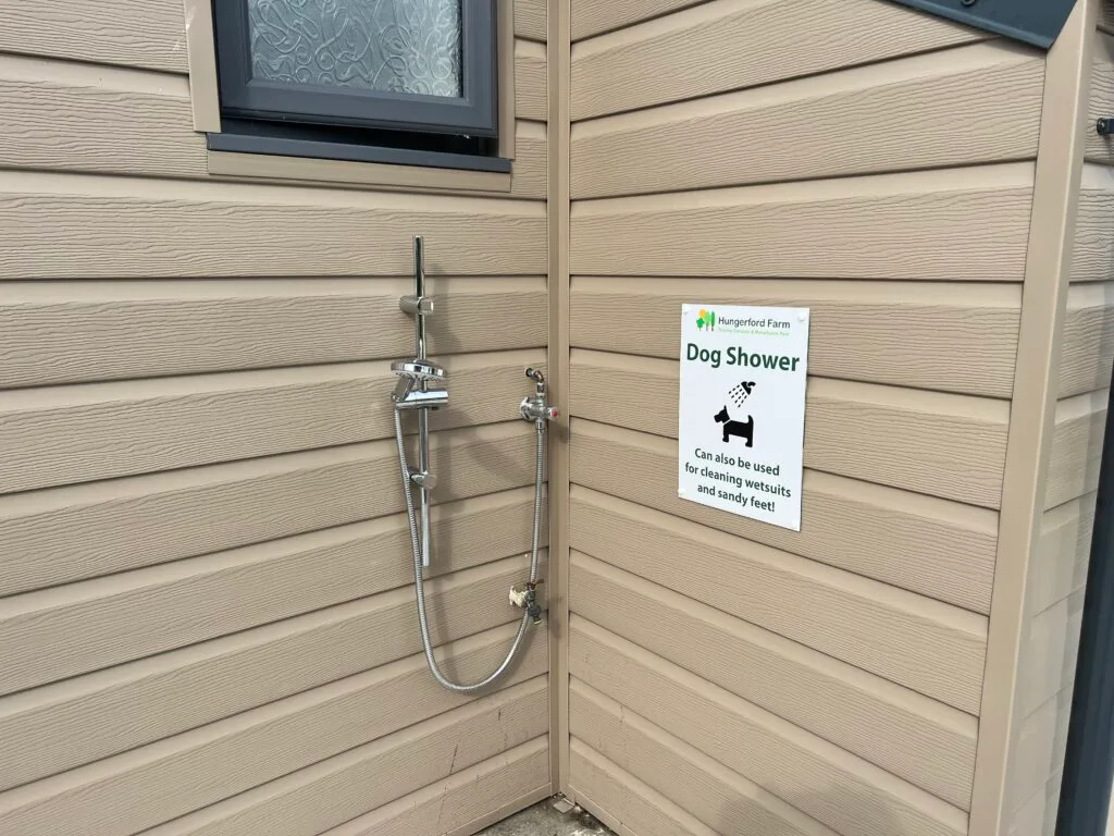 Hungerford Farm Touring Caravan Park dog shower