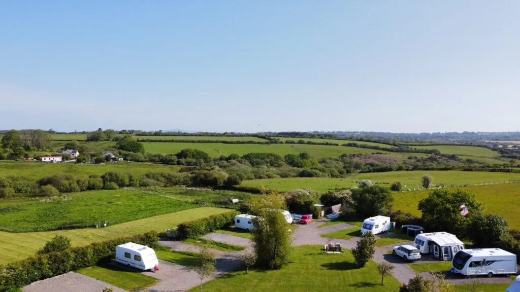 Hungerford Farm Touring Caravan Park view from the air